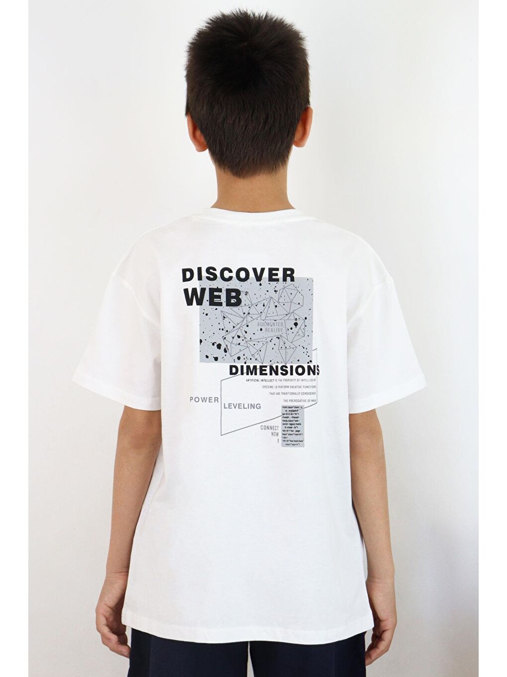 Erkek Çocuk Tişört Webi Keşfet Temalı Ekru (9-14 Yaş)-2