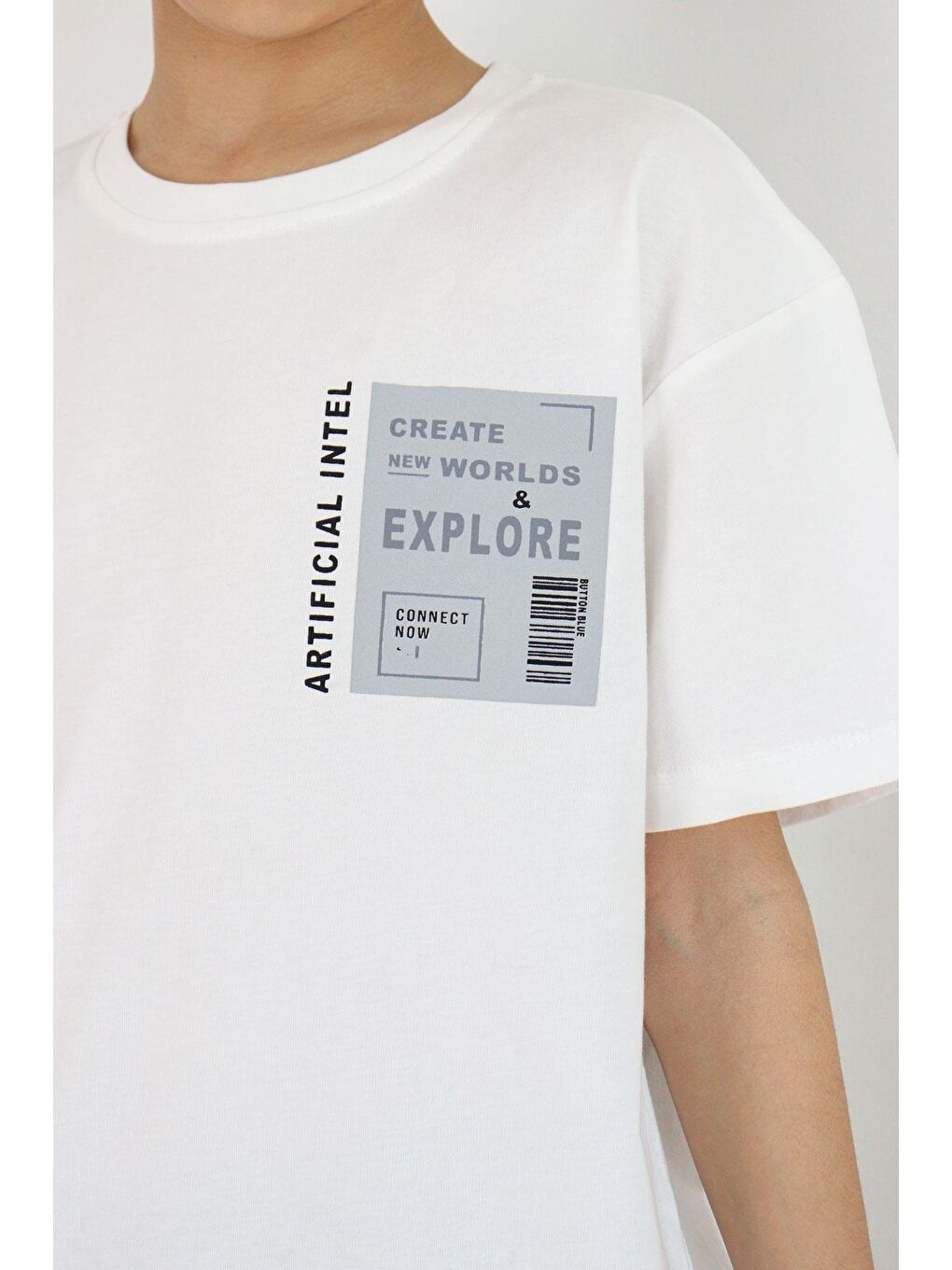 Erkek Çocuk Tişört Webi Keşfet Temalı Ekru (9-14 Yaş)-3