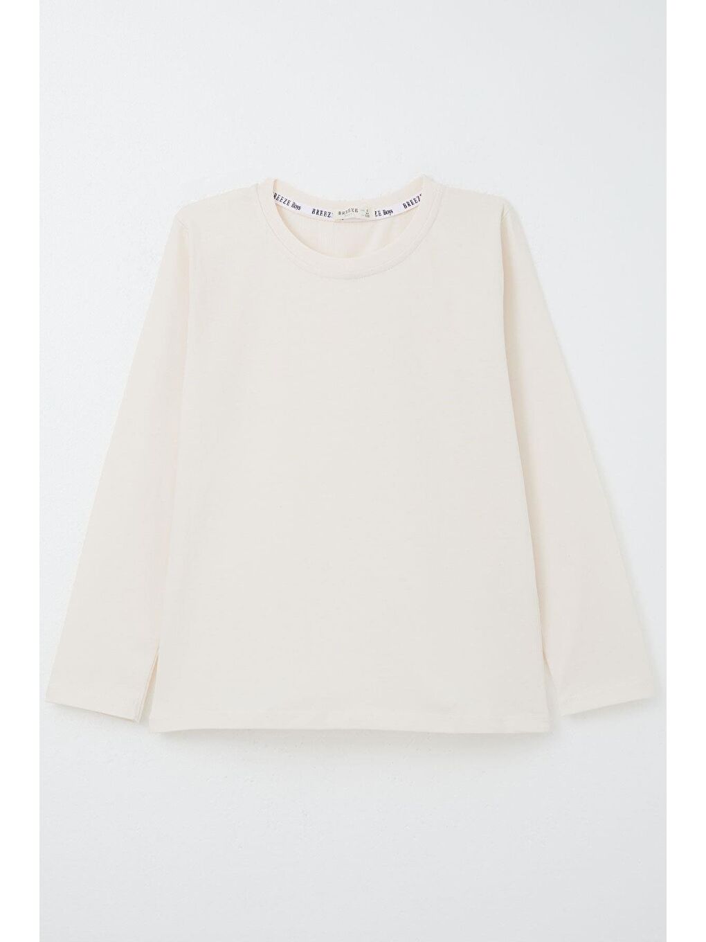 Ekru Erkek Çocuk Uzun Kollu Tişört Basic Krem (10 Yaş)-3