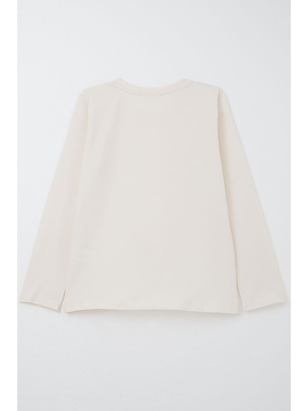 Ekru Erkek Çocuk Uzun Kollu Tişört Basic Krem (10 Yaş)-4