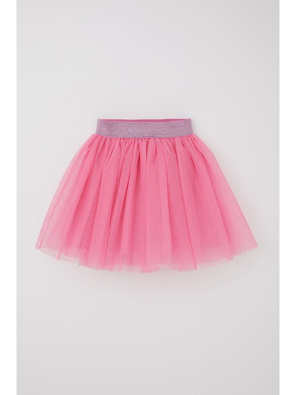 Kız Çocuk Tütü Etek Simli Beli Lastikli Pembe (5-10 Yaş)-4
