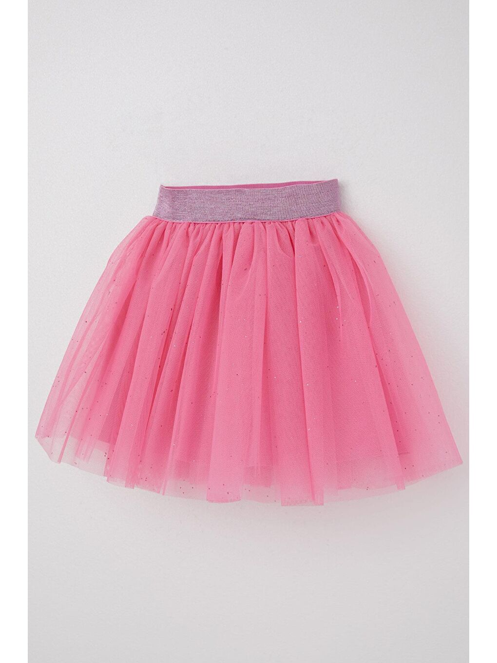 Kız Çocuk Tütü Etek Simli Beli Lastikli Pembe (5-10 Yaş)-6