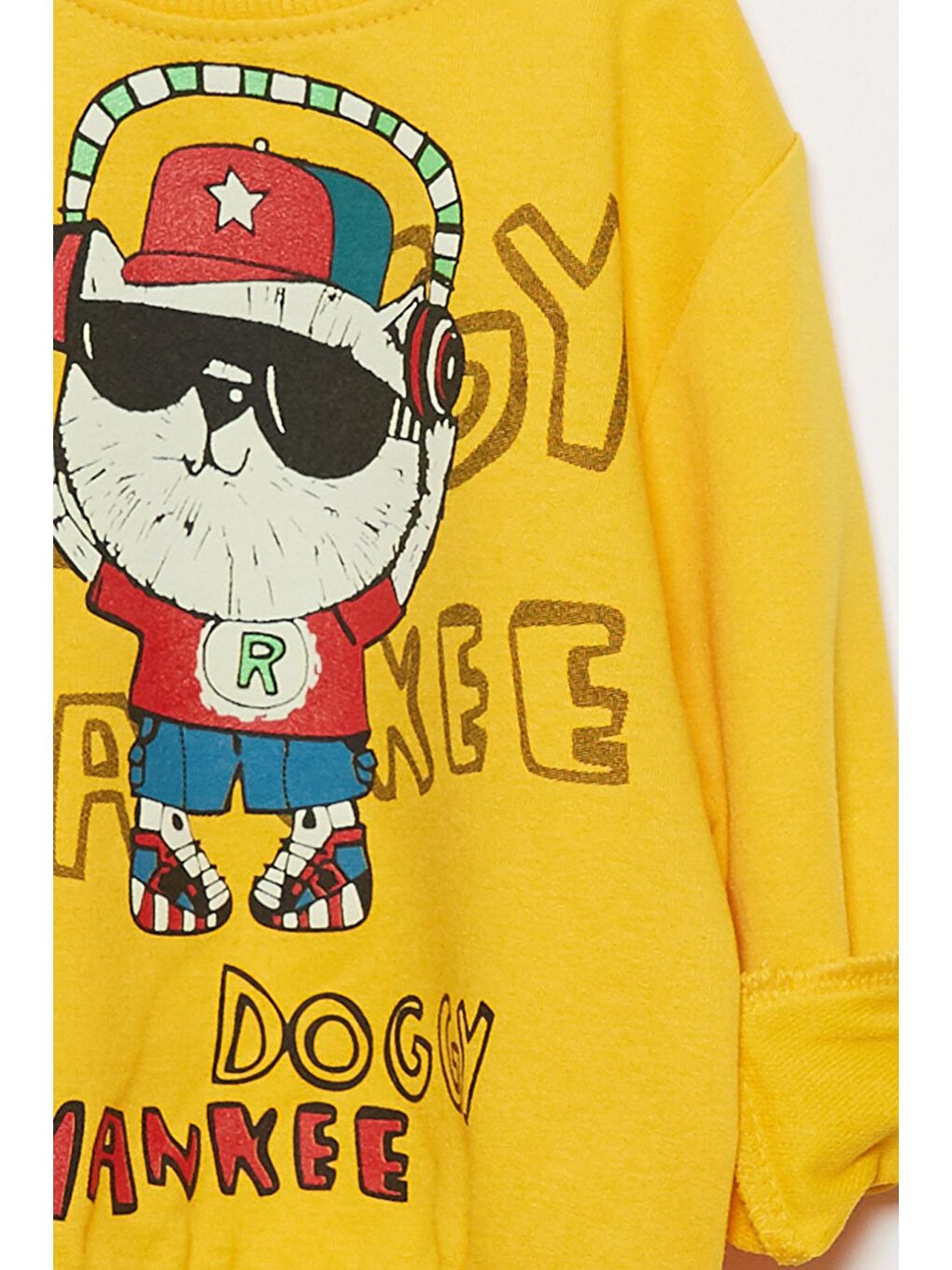 Sarı Kedi Baskılı Erkek Bebek Eşofman Takım-2