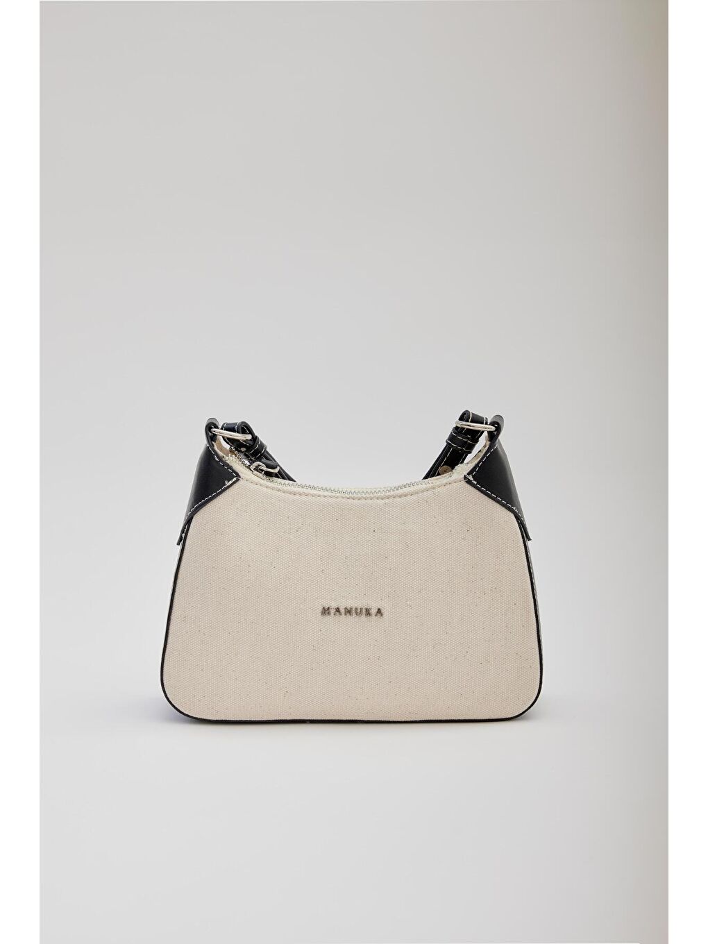 Mini Kanvas Baget Çanta Siyah-4