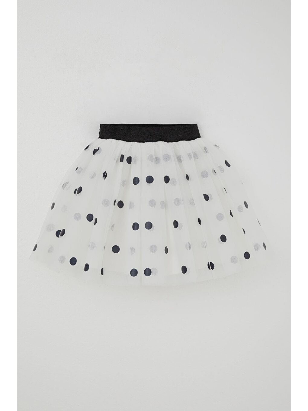 Kız Çocuk Tütü Etek Puan Desenli Simli Beli Lastikli Beyaz (5-10 Yaş)-3