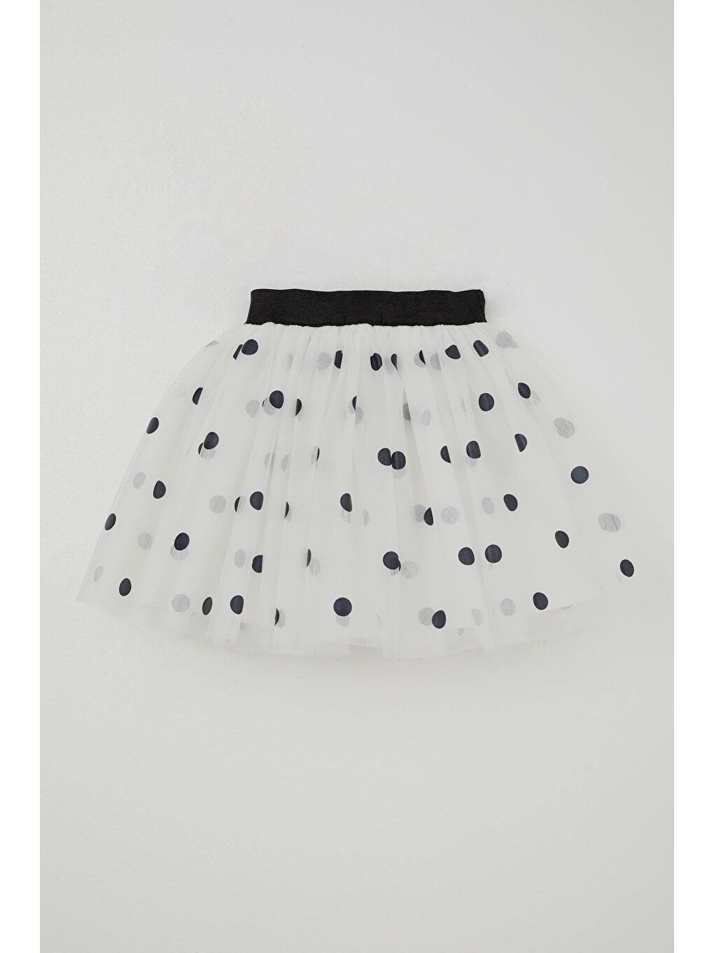 Kız Çocuk Tütü Etek Puan Desenli Simli Beli Lastikli Beyaz (5-10 Yaş)-4