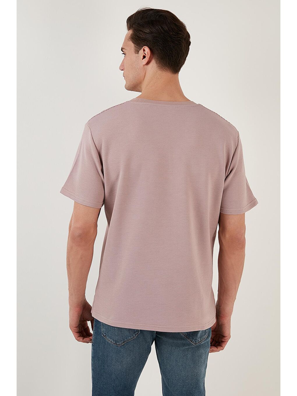 Buratti Pembe Bisiklet Yaka Tek Cepli Pamuklu Oversize T Shirt 5902305 - 4