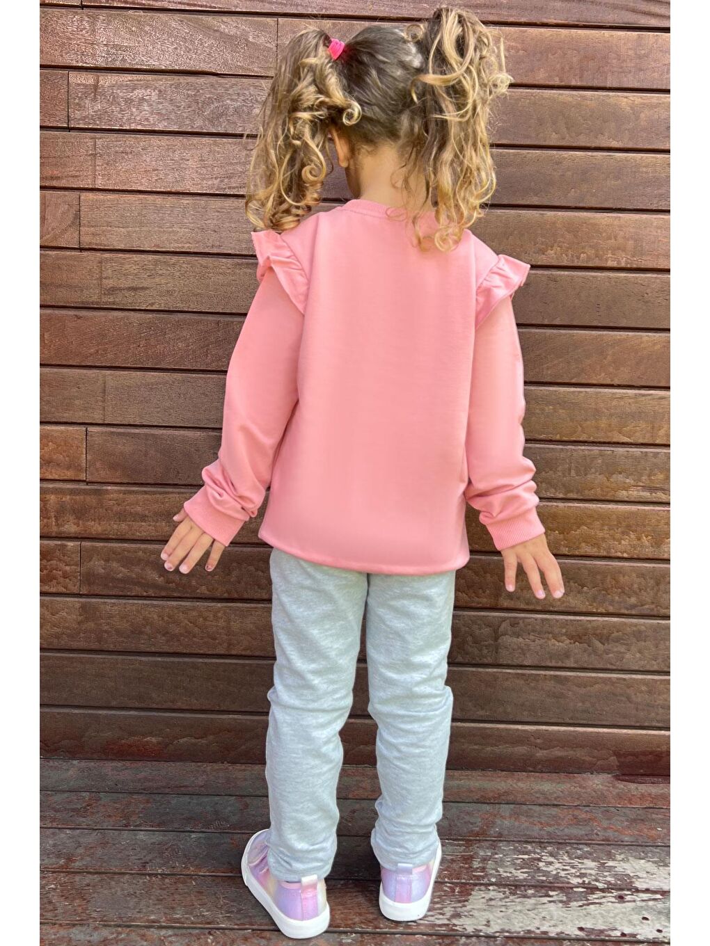 Pembe Kız Çocuk Eşofman Takım Sevimli Tavşancık Baskılı Gülkurusu (3 Yaş)-2