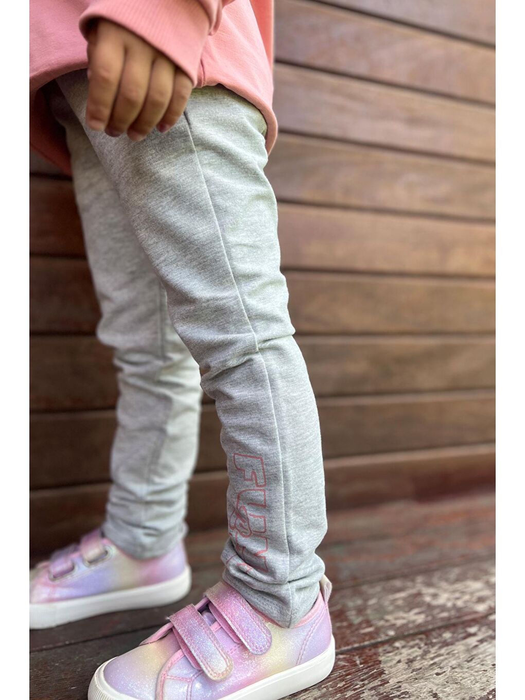 Pembe Kız Çocuk Eşofman Takım Sevimli Tavşancık Baskılı Gülkurusu (3 Yaş)-4