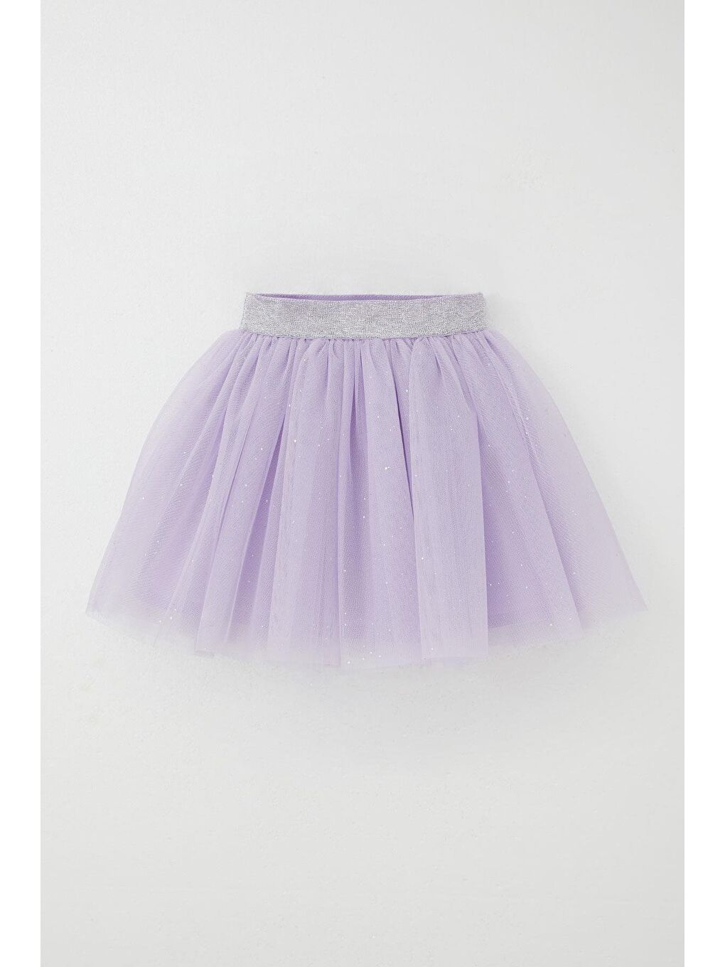 Kız Çocuk Tütü Etek Simli Beli Latikli Lila (5-10 Yaş)-3