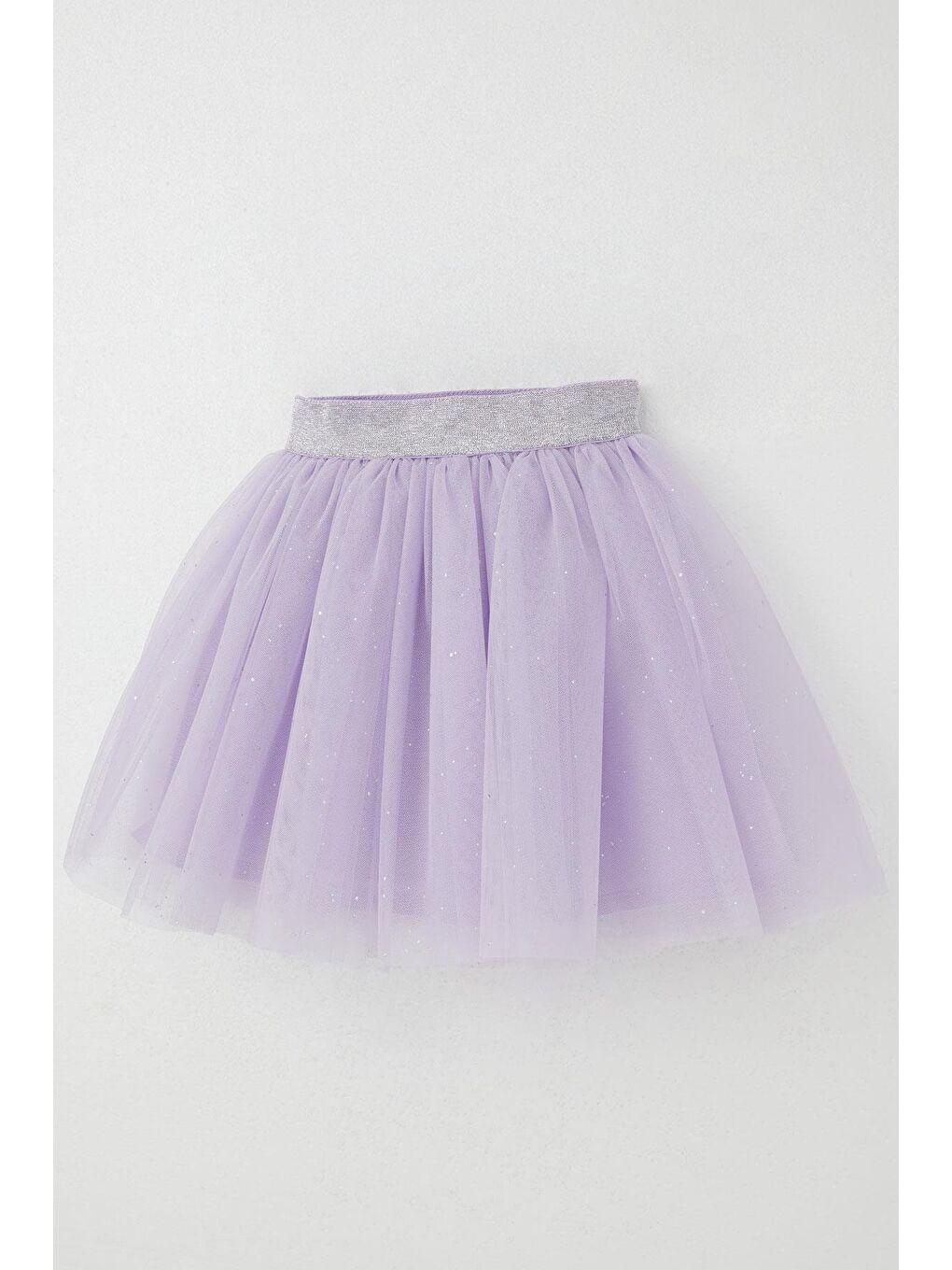 Kız Çocuk Tütü Etek Simli Beli Latikli Lila (5-10 Yaş)-5