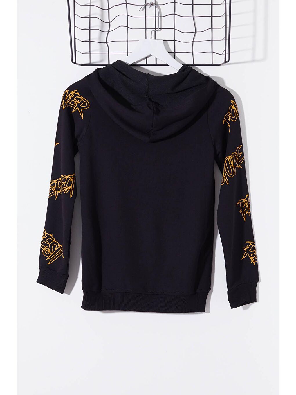 Siyah Erkek Çocuk Everything Baskılı Kapüşonlu Sweatshirt 14017-2