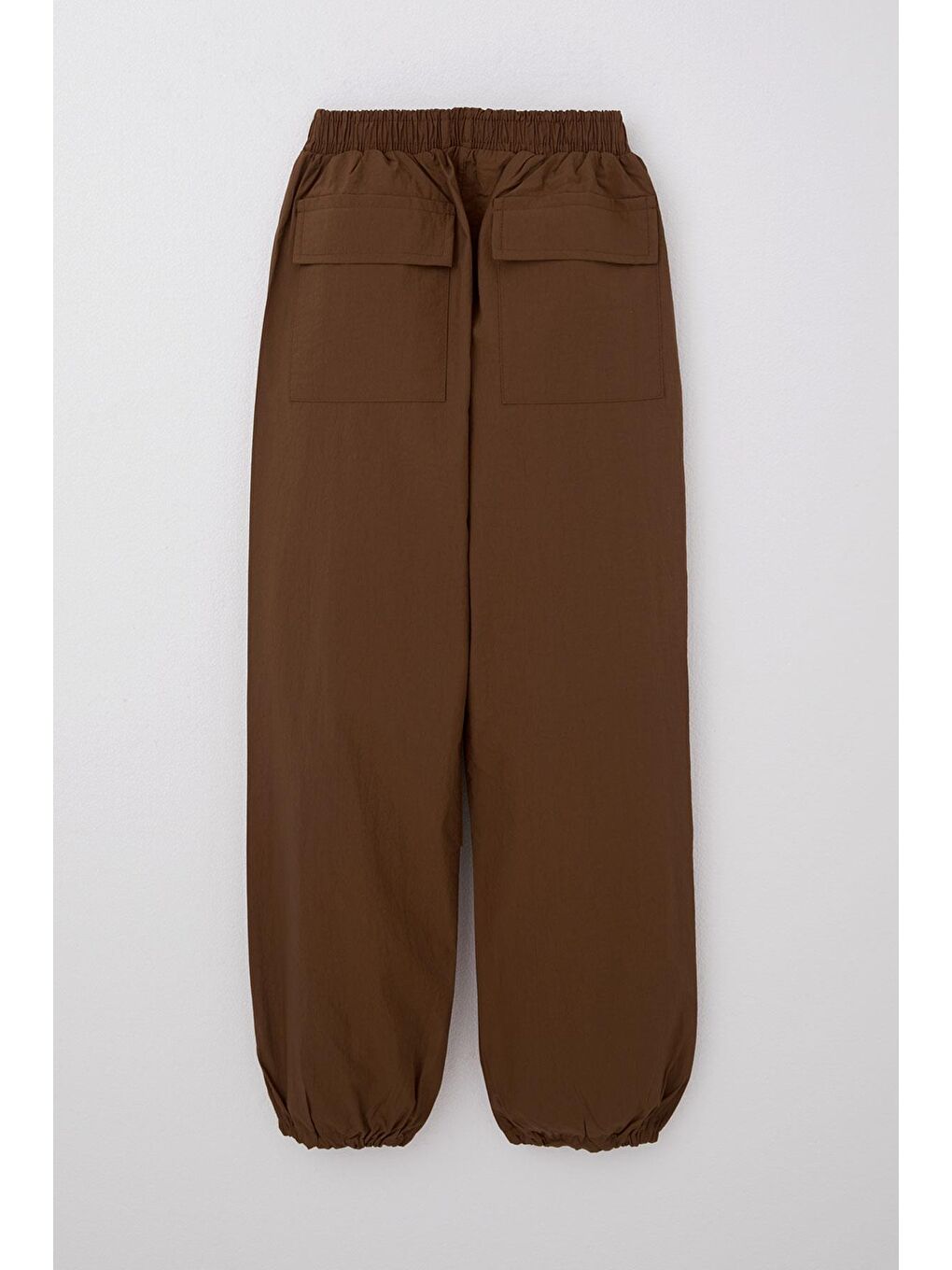 Kahverengi Kız Çocuk Paraşüt Jogger Paça Pantolon Koyu Kahve (6-12 Yaş)-4