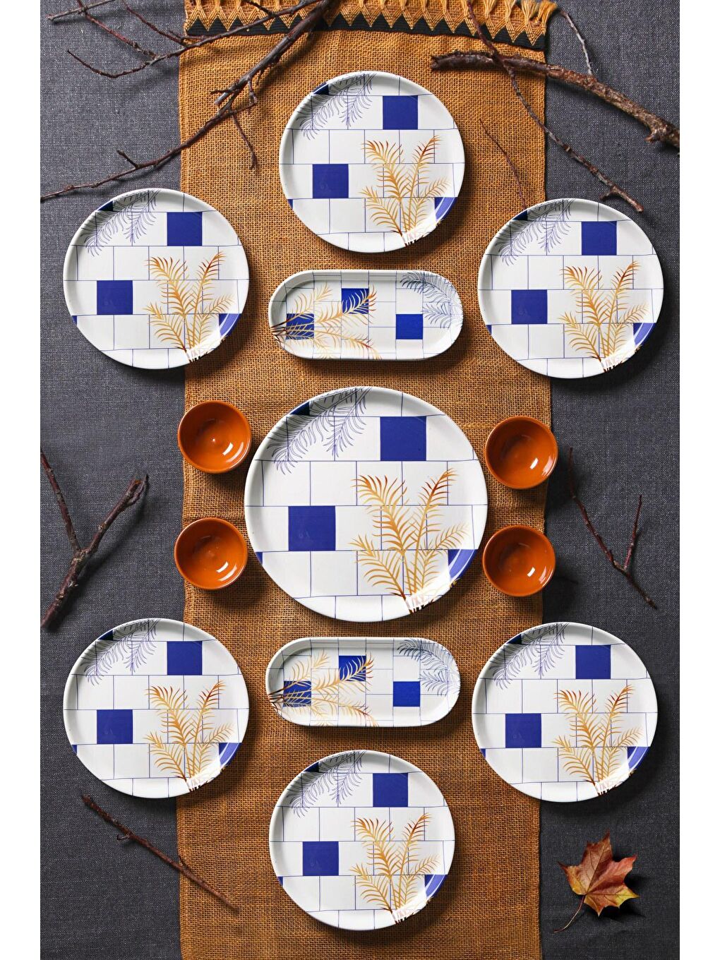 Karışık 13 Parça 6 Kişilik Eylül Kahvaltı Takımı - Lüx Kahvaltılık Sunum Seti