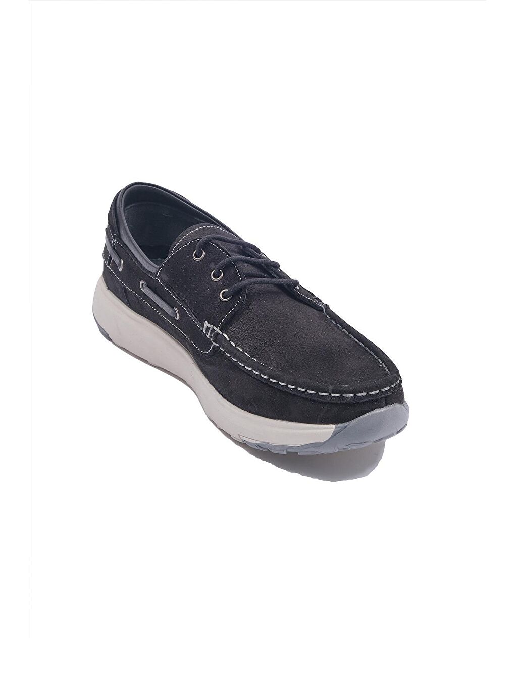 Siyah 479323 Marin Bağcıklı Hakiki Nubuk Günlük Ayakkabı Erkek-2