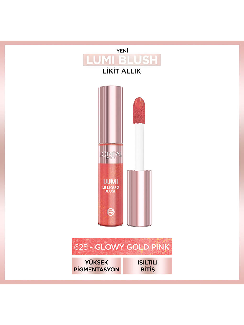 L'Oreal Paris Lumi Blush Likit Allık - Glowy Gold Pink