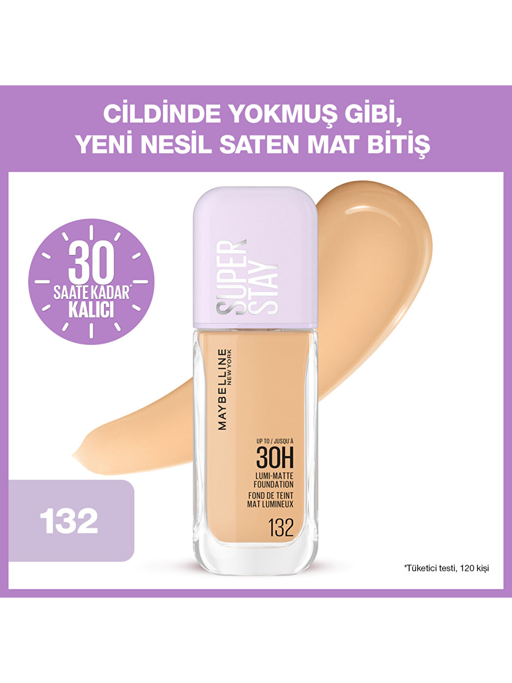 Super Stay Lumi Matte Fondöten - 132