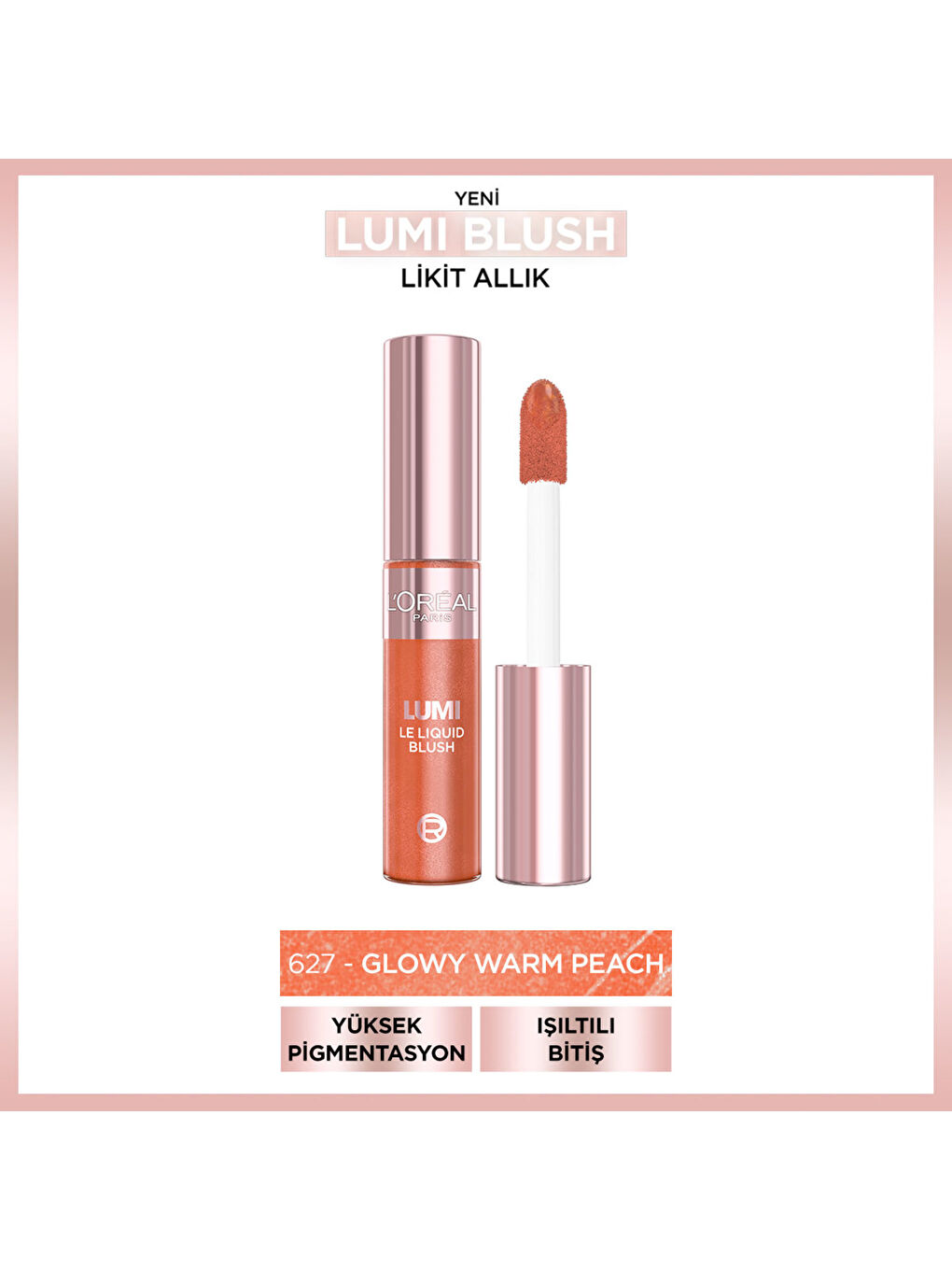 L'Oreal Paris Lumi Blush Likit Allık - Glowy Warm Peach