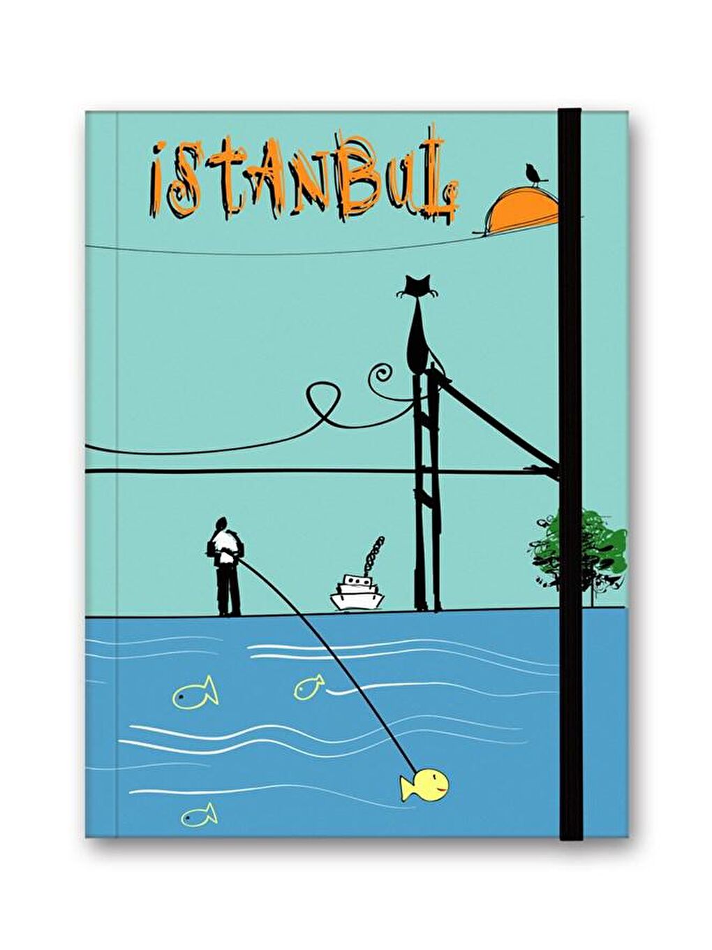 LE COLOR Renkli İstanbul Defter Çizgili Lastikli Boğaz