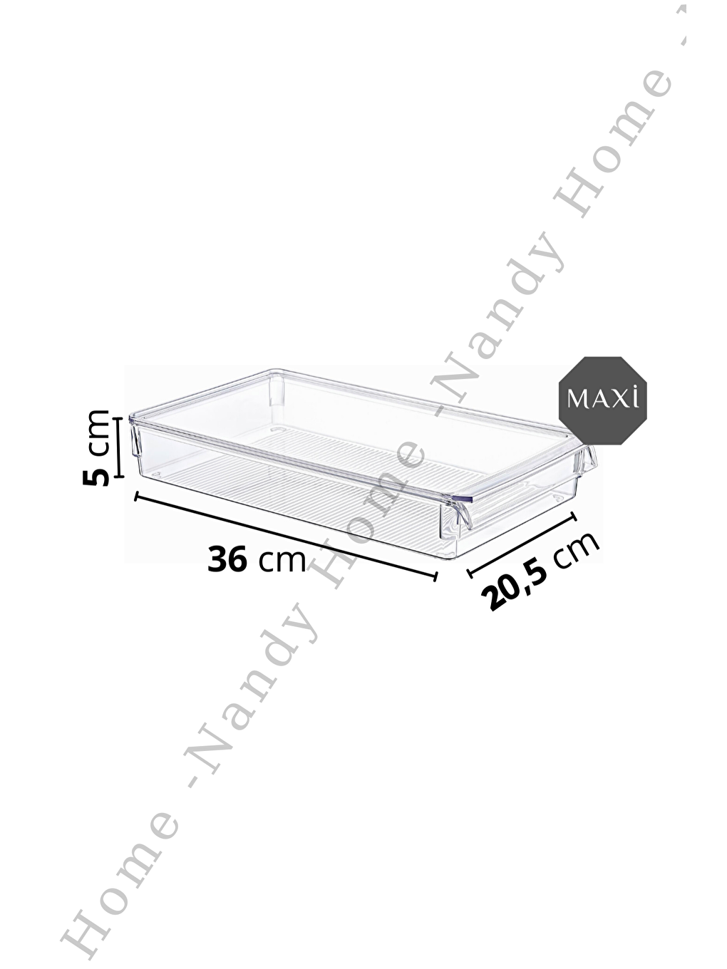 Nandy Home Şeffaf KAPAKLI MAXİ New Clear Buzdolabı & Dolap İçi Düzenleyici Organizer 3 Adet - 3