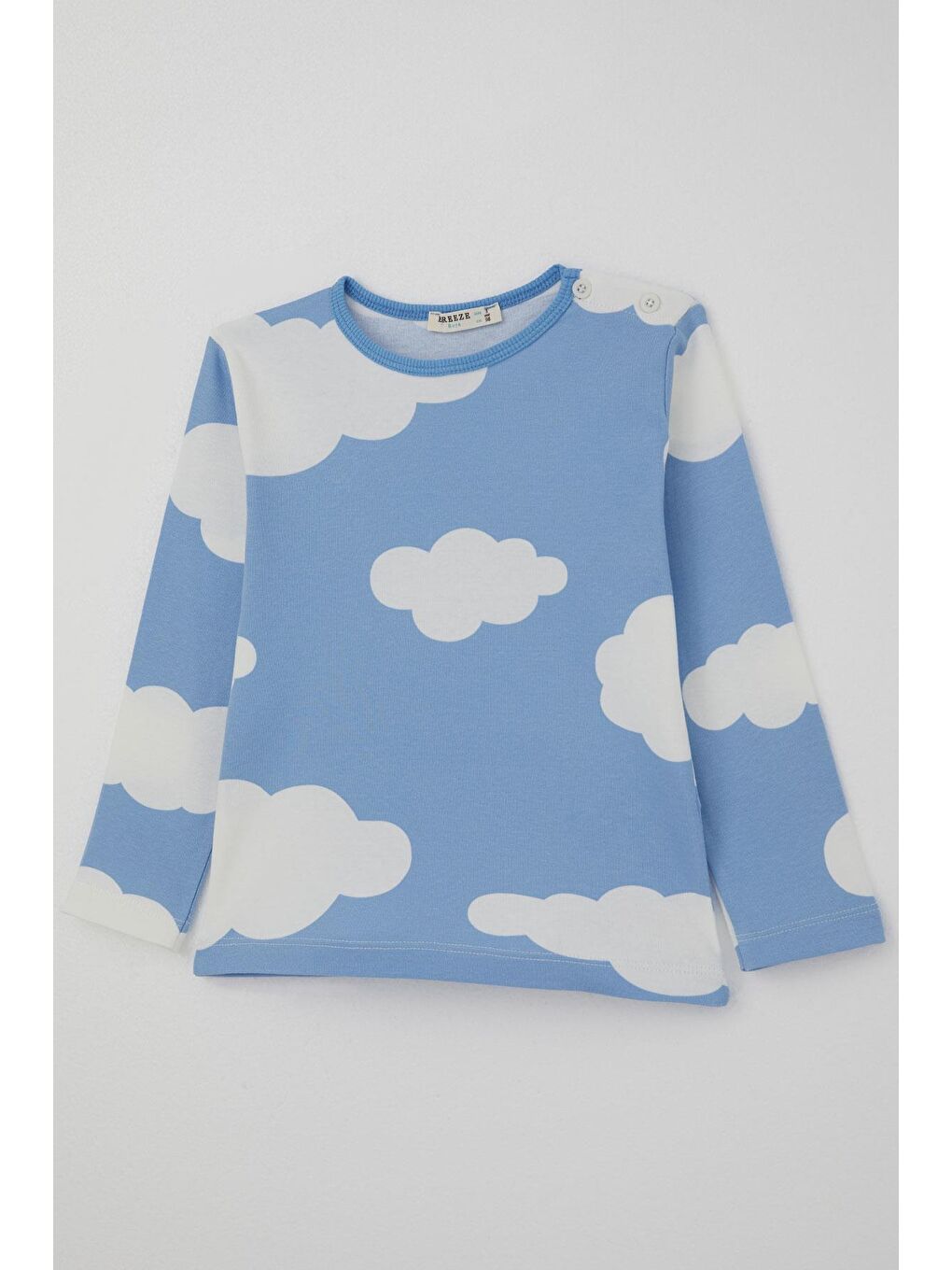 Erkek Çocuk Pijama Takımı Bulut Desenli Mavi (1-2 Yaş)-7