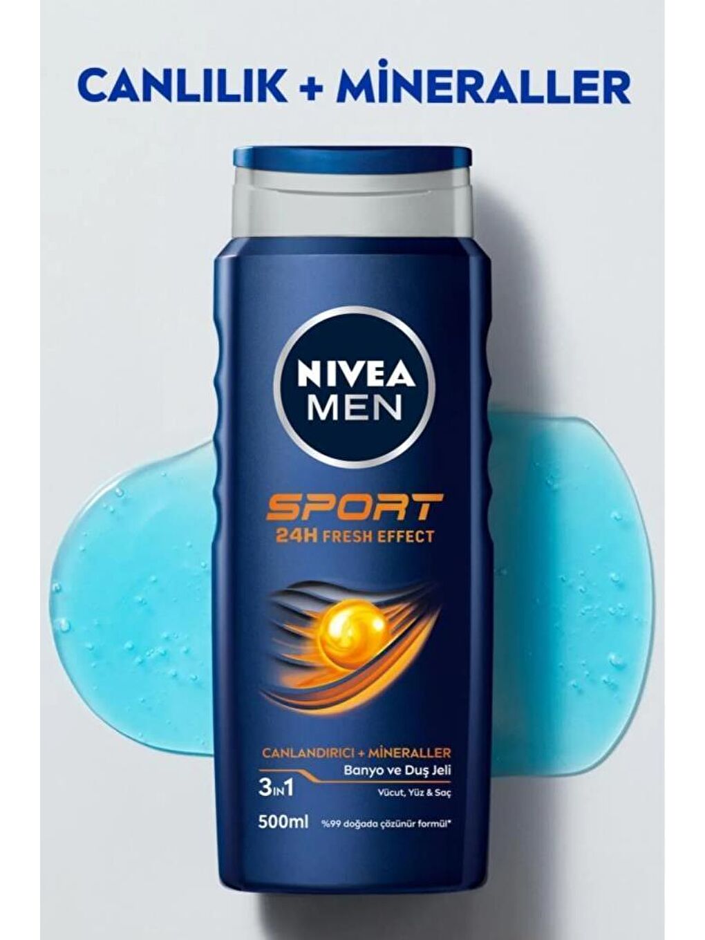 NIVEA Men Sport Duş Jeli, Vücut, Yüz Ve Saç Şampuanı 500 ml X3 Adet - 3