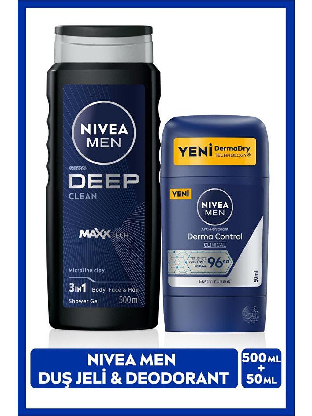 NIVEA • MEN Erkek Deep Dimension Duş Jeli, bakım yapan formülü ve canlandırıcı kokusu ile cildinizde