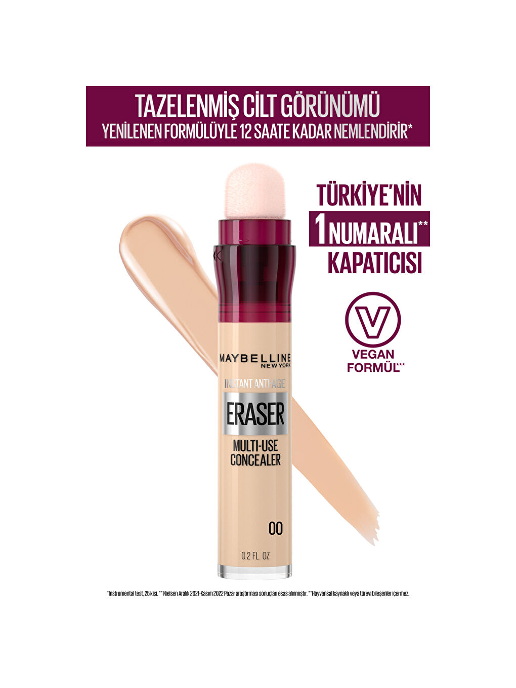 Instant Anti Age Eraser Kapatıcı, 00 Ivory, 6.8 ml