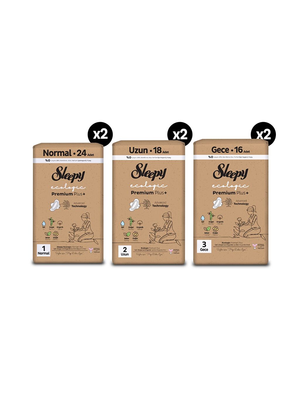 Ecologic Premium Plus Hijyenik Ped Mega Fırsat Paketi 116 Adet-2