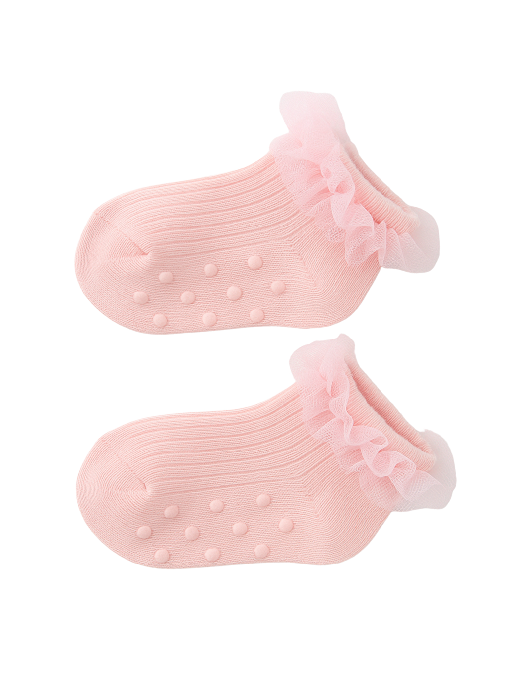Kız Bebek Tül Aksesuarlı Step Çorap Pembe