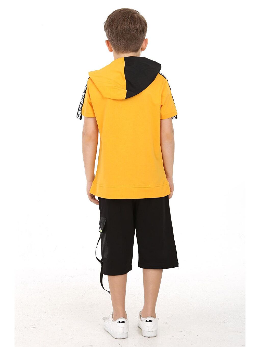 Sarı Erkek Çocuk Always Yazı Baskılı Şortlu Takım 5-9 Yaş 14070-2