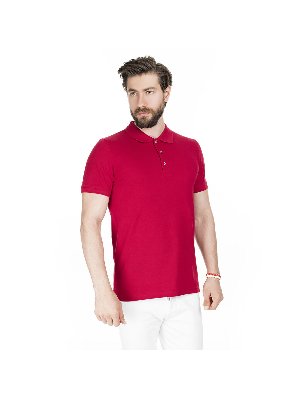 Pembe Pamuklu Regular Fit Düğmeli Polo %100 Pamuk Tişört 4362050-5