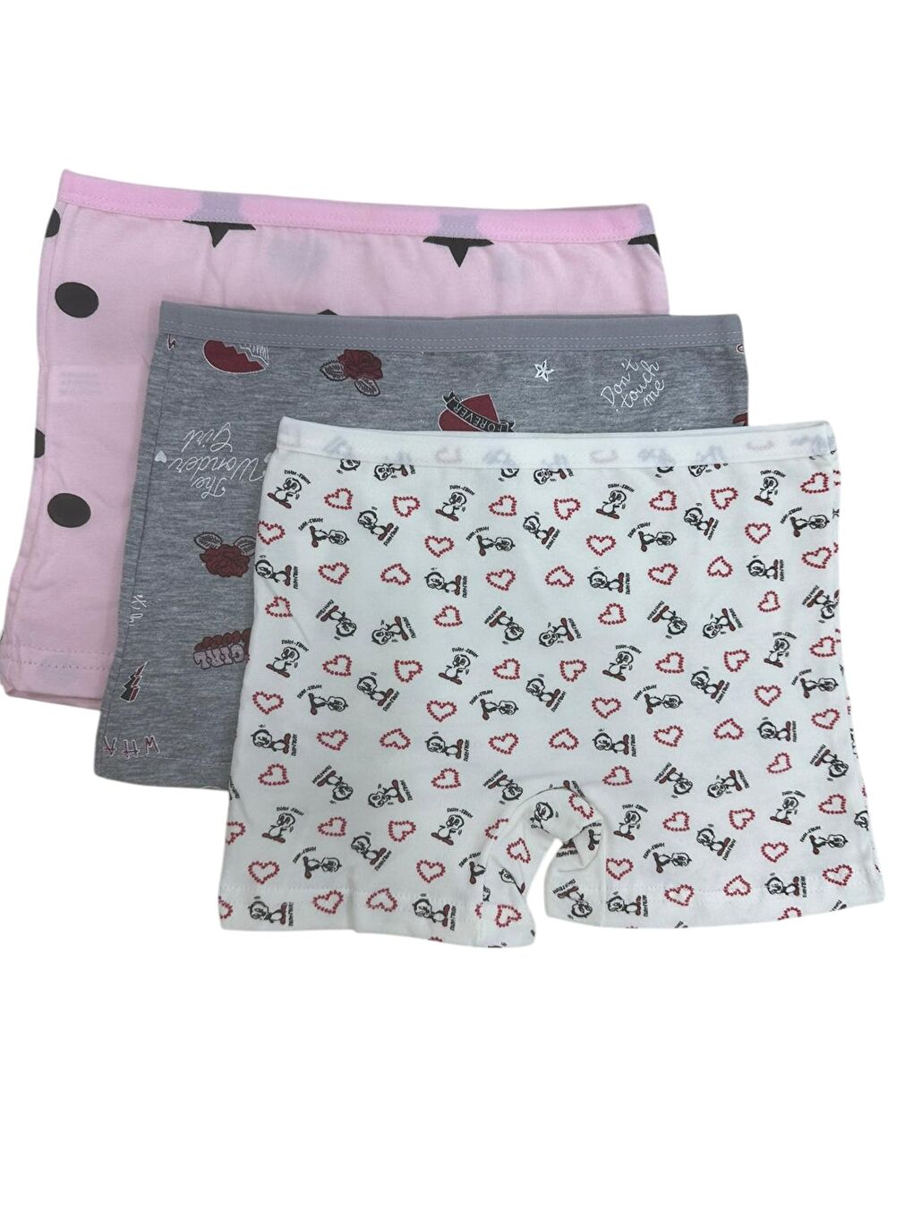 Karışık Kız Çocuk Boxer 3'lü Paket