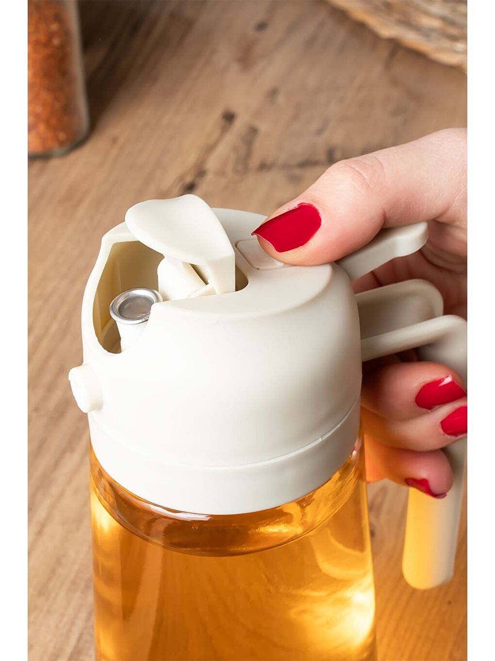 ALK-3159 Çok Amaçlı Cam Sprey Şişe -Yağdanlık Limon Sirke Sos Püskürtücü, Sızdırmaz Yağdanlık Siyah-1