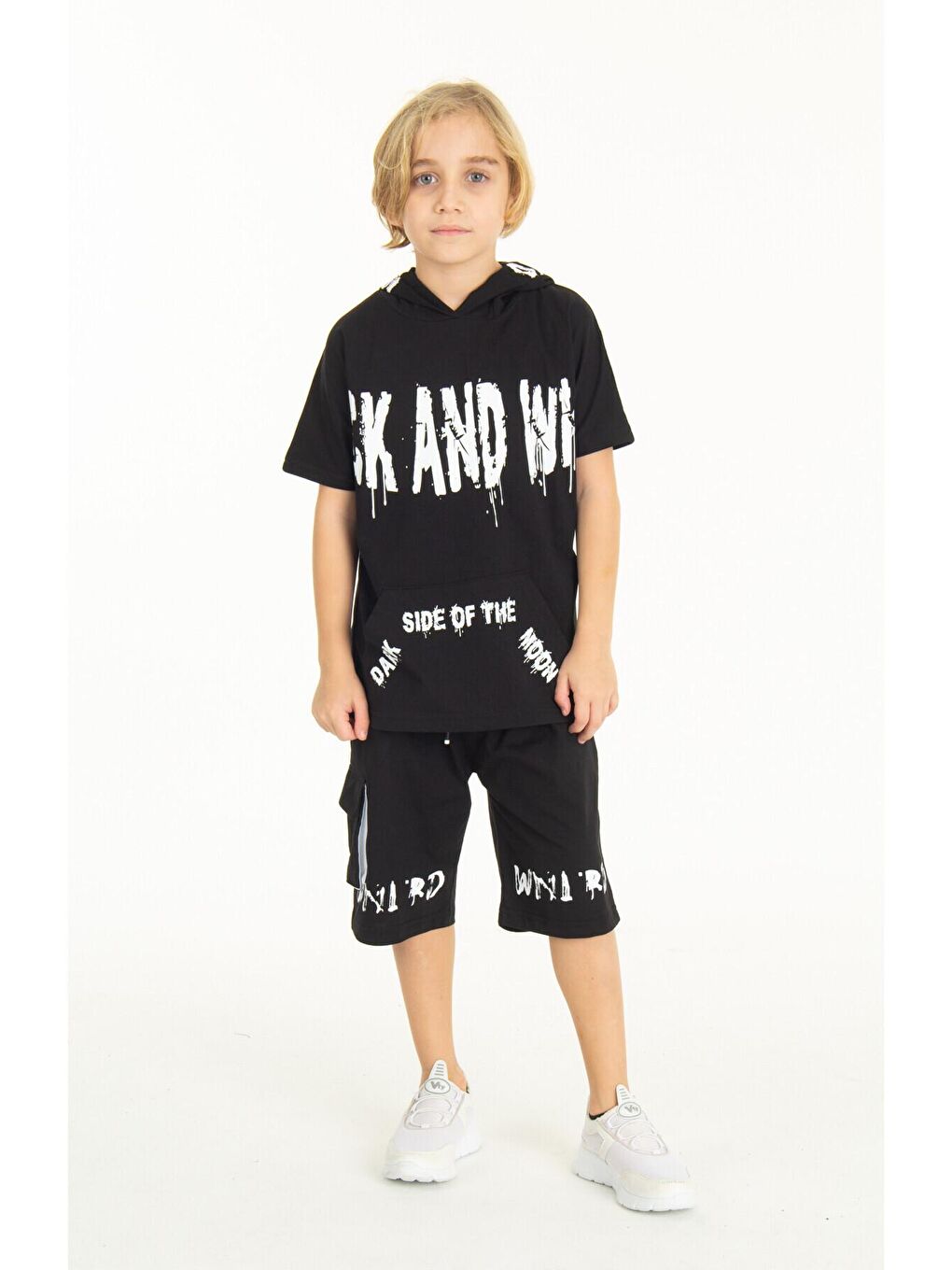 Siyah Erkek Çocuk İçi Polarlı Baskılı Sweatshirt 9-14 Yaş 14152-2