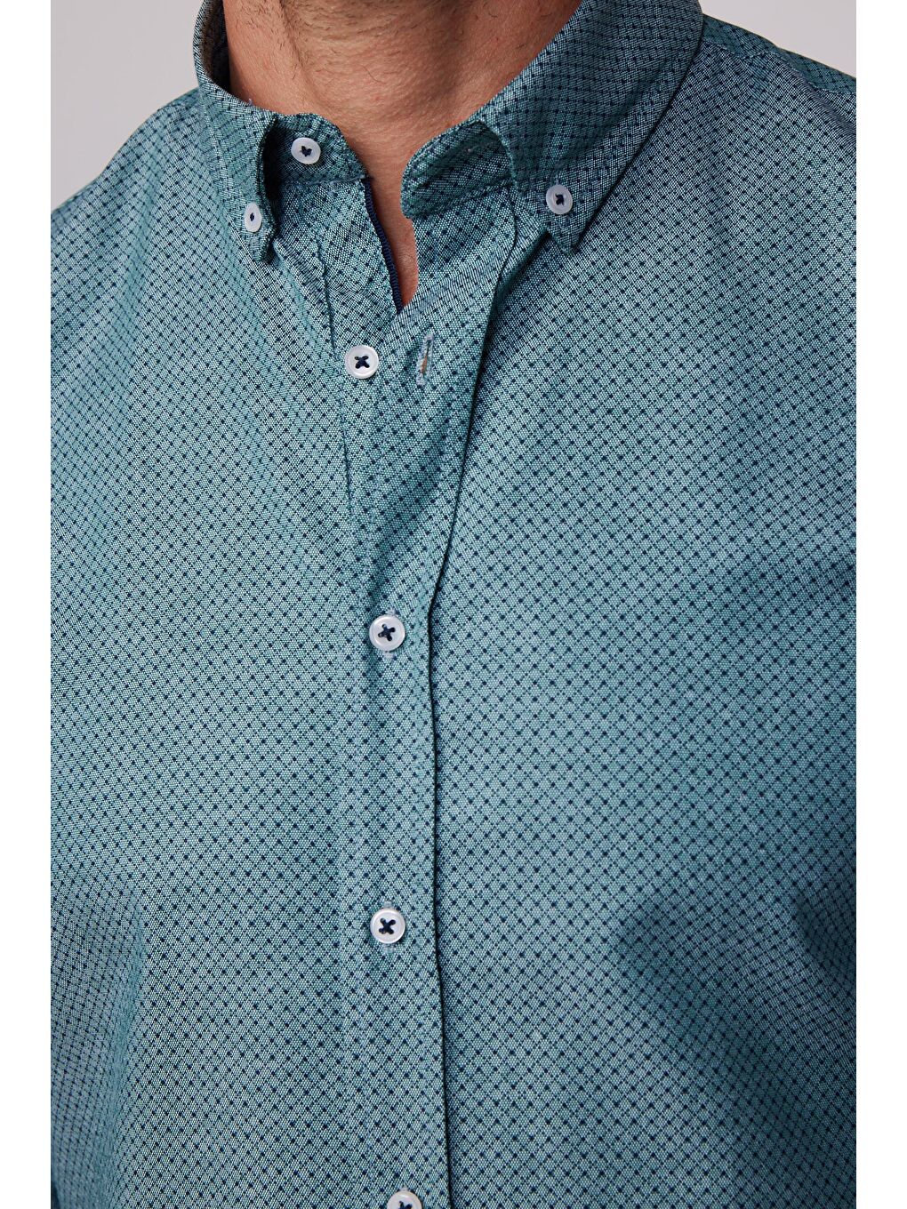 Karışık Slim Fit Desenli Pamuklu Kolay Ütü Erkek Gömlek-3