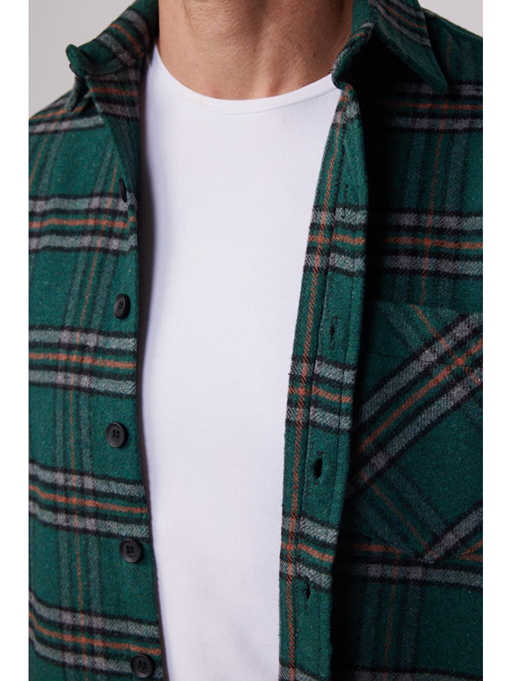 Karışık Erkek Regular Fit Klasik Kesim Tek Cepli Kareli Kışlık Oduncu Gömlek-3