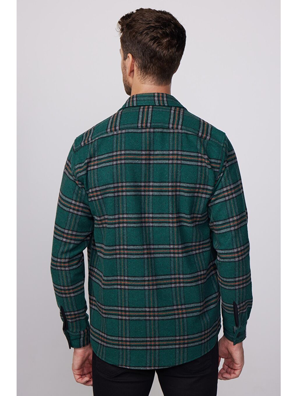 Karışık Erkek Regular Fit Klasik Kesim Tek Cepli Kareli Kışlık Oduncu Gömlek-4