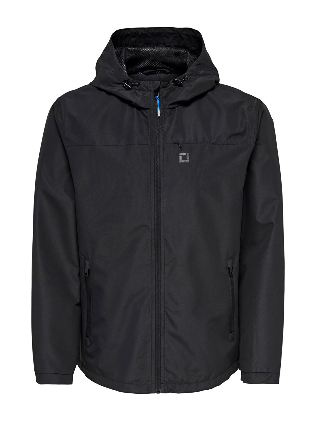 Siyah Onsmack Su Geçirmez Kapüşonlu Regular Fit Mevsimlik Erkek Mont 22024207-5