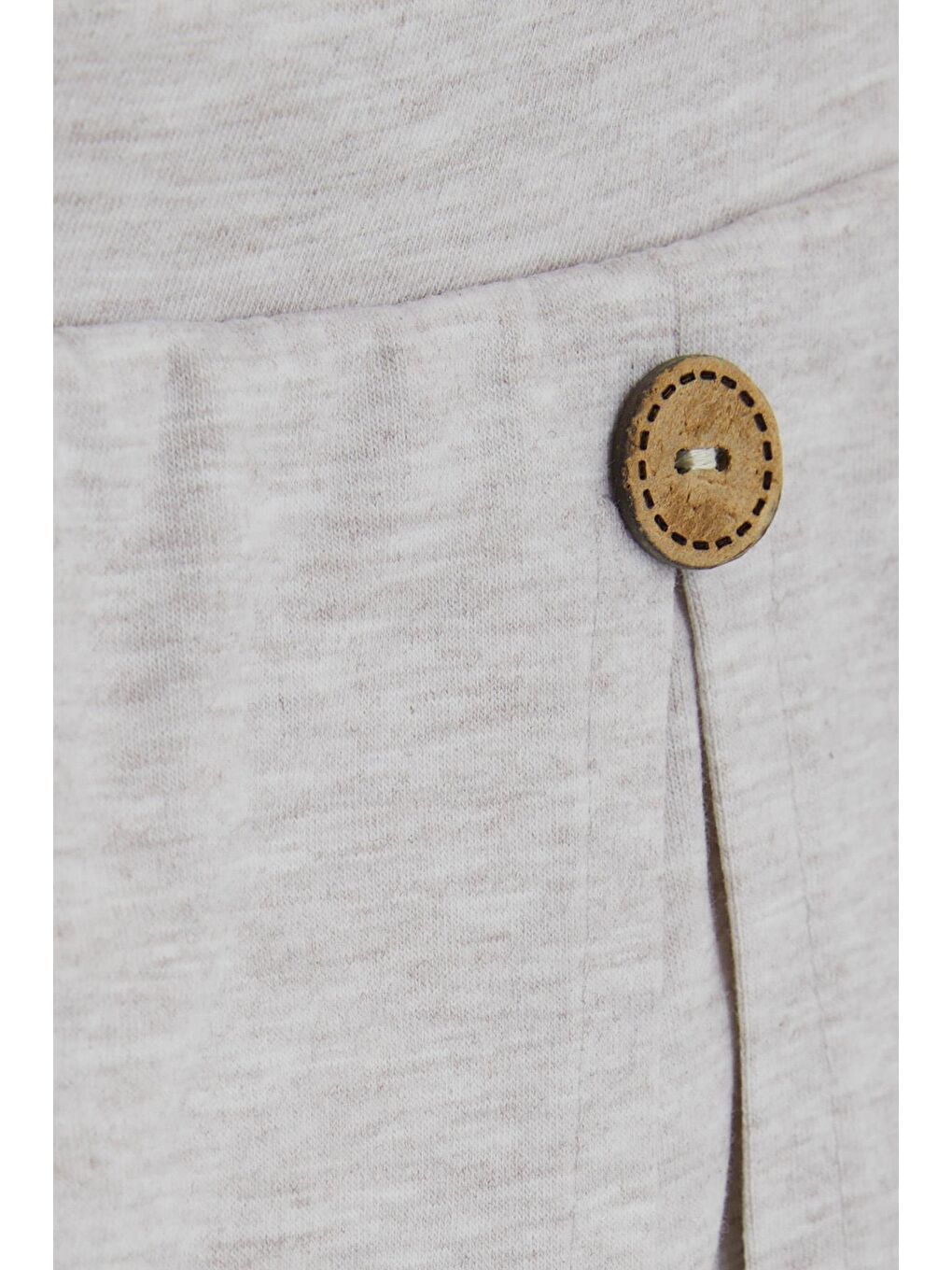 Kız Çocuk Şort Etek Düğme Akesuarlı Bej Melanj (3-7 Yaş)-2