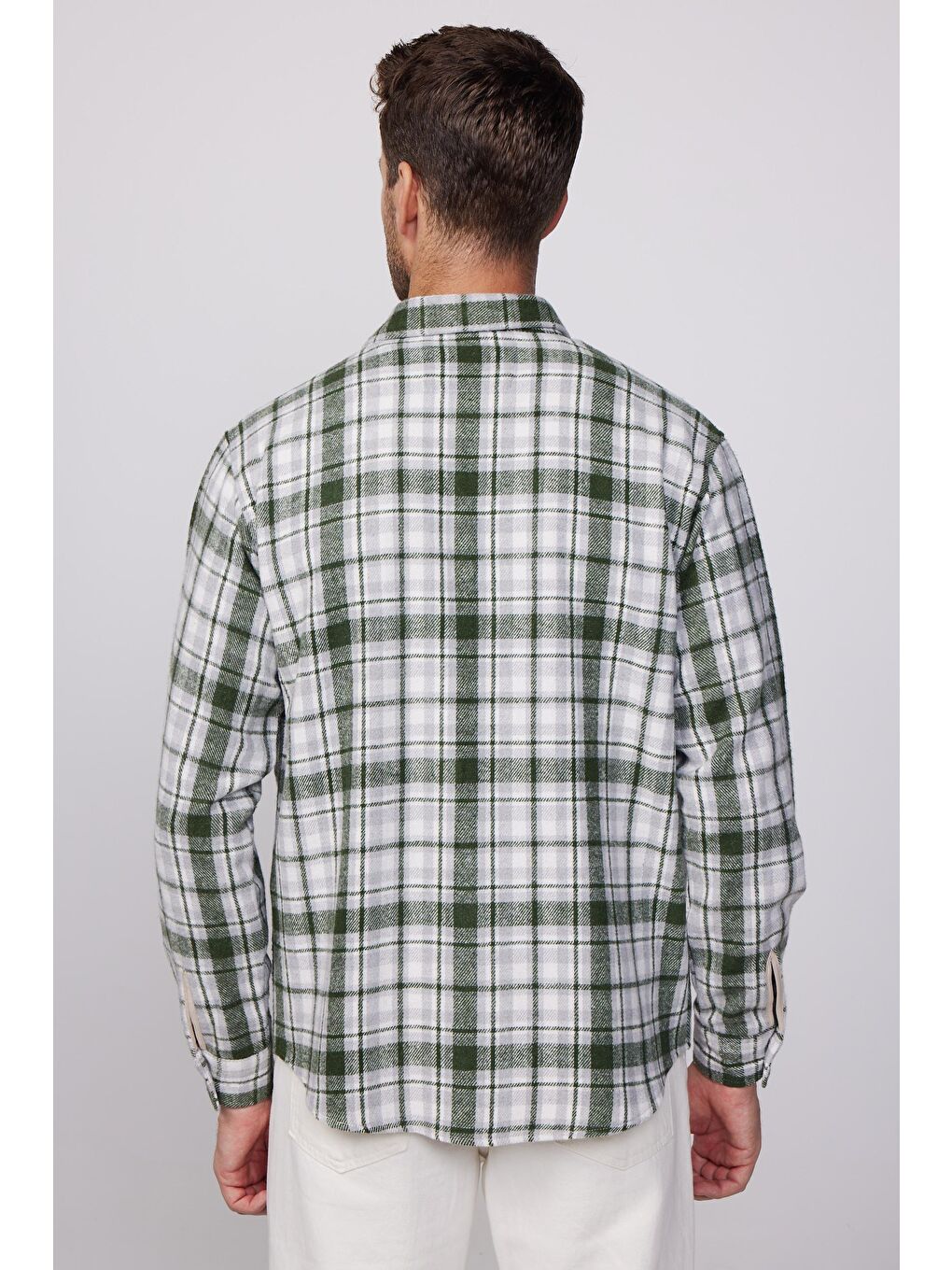 Karışık Relax Fit Tek Cep Kapaklı Kareli Salaş Oduncu Erkek Gömlek-4