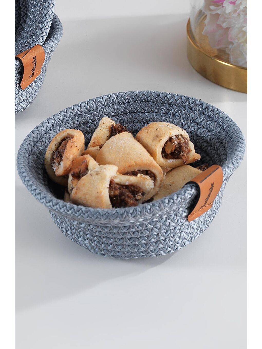 Mavi Mini | 3 Adet Çerezlik Kuru Pasta Sepeti | Çok Amaçlı El Yapımı Sepet-1