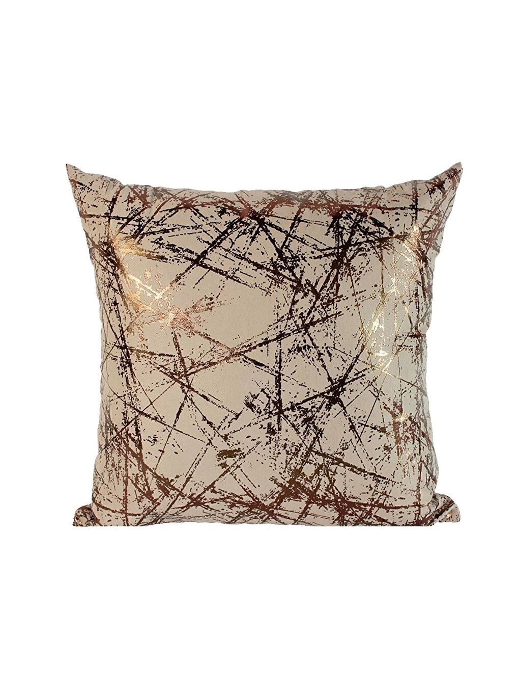 Turuncu Bej Bakır Varak Desenli Kırlent Kılıfı Dekoratif Yumuşak Salon Koltuk-1