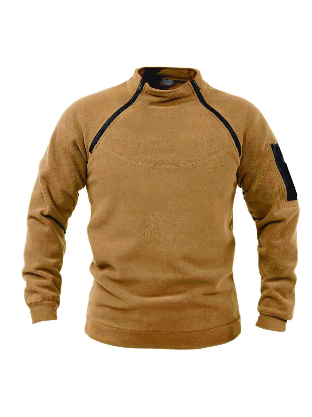 Kahverengi Store Erkek Polar Outdoor Fermuarlı Kombat Tactical Cepli Polar