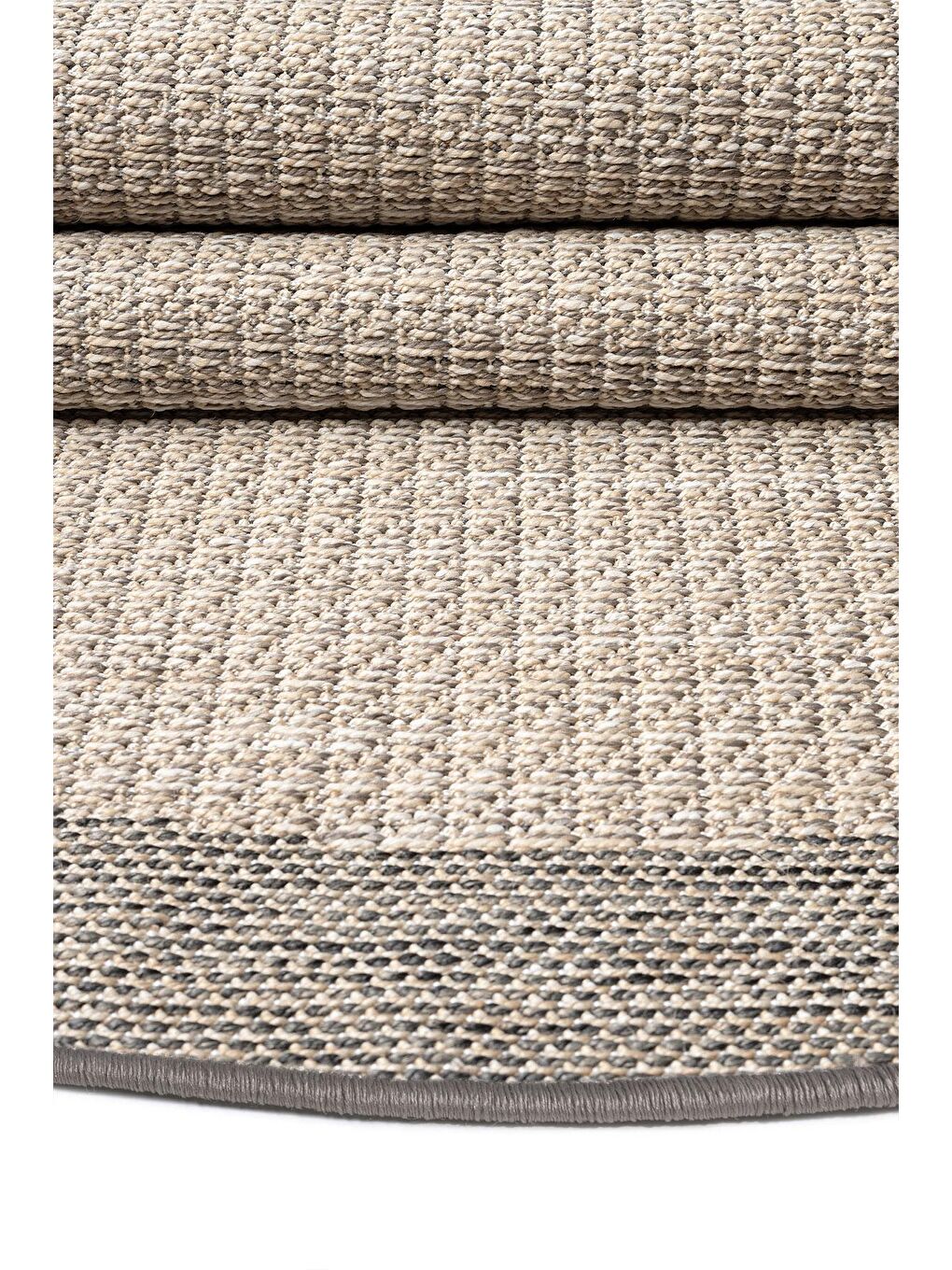 Konfor Halı Sisalux 3091 Bej Jüt Tabanlı Modern Dokuma Yuvarlak Kilim Sisal Hasır Halı-115x115 cm - 1