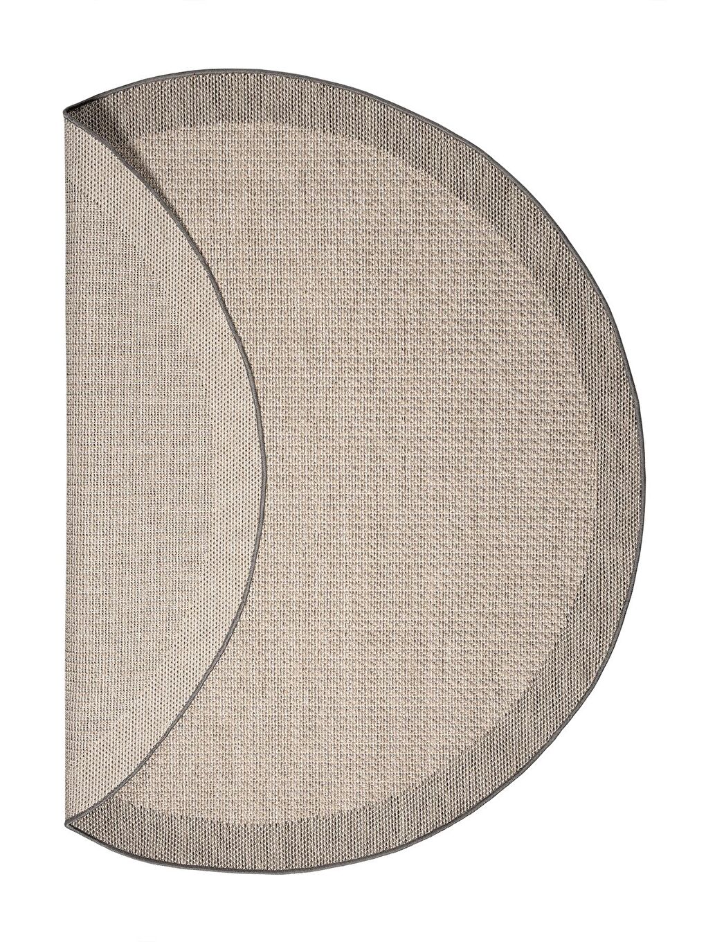 Sisalux 3091 Bej Jüt Tabanlı Modern Dokuma Yuvarlak Kilim Sisal Hasır Halı-95x95 cm-2
