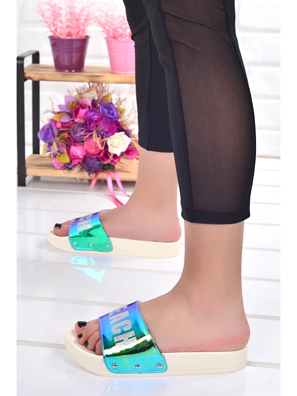 Gri Günlük Anatomik Kadın Terlik Pienn 18623-1