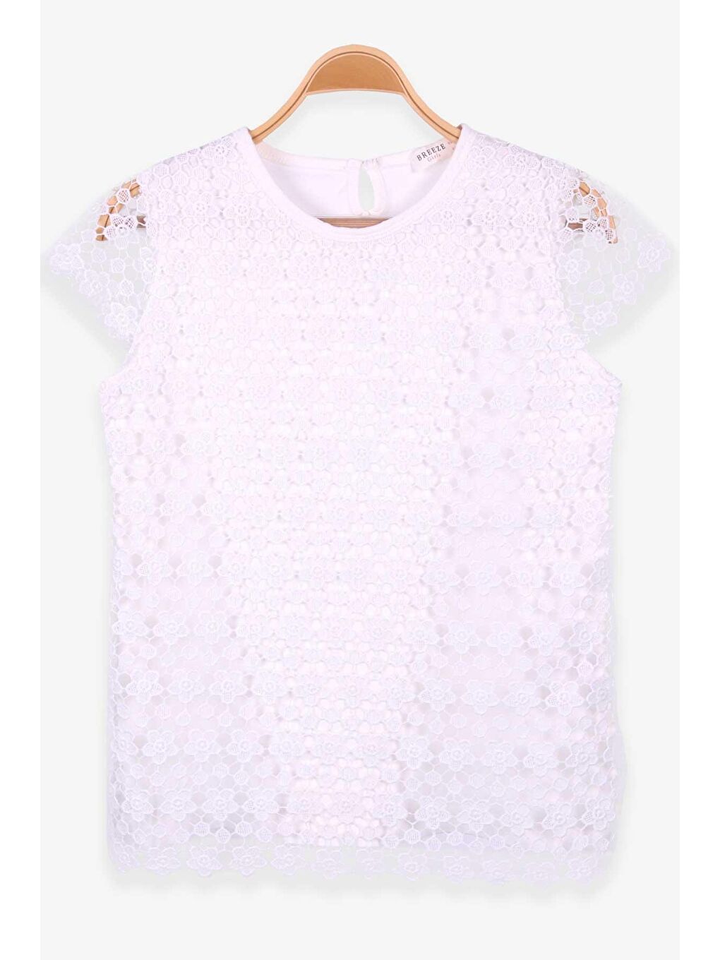 Kız Çocuk Tişört Çiçek Nakışlı Ekru (8-12 Yaş)-1