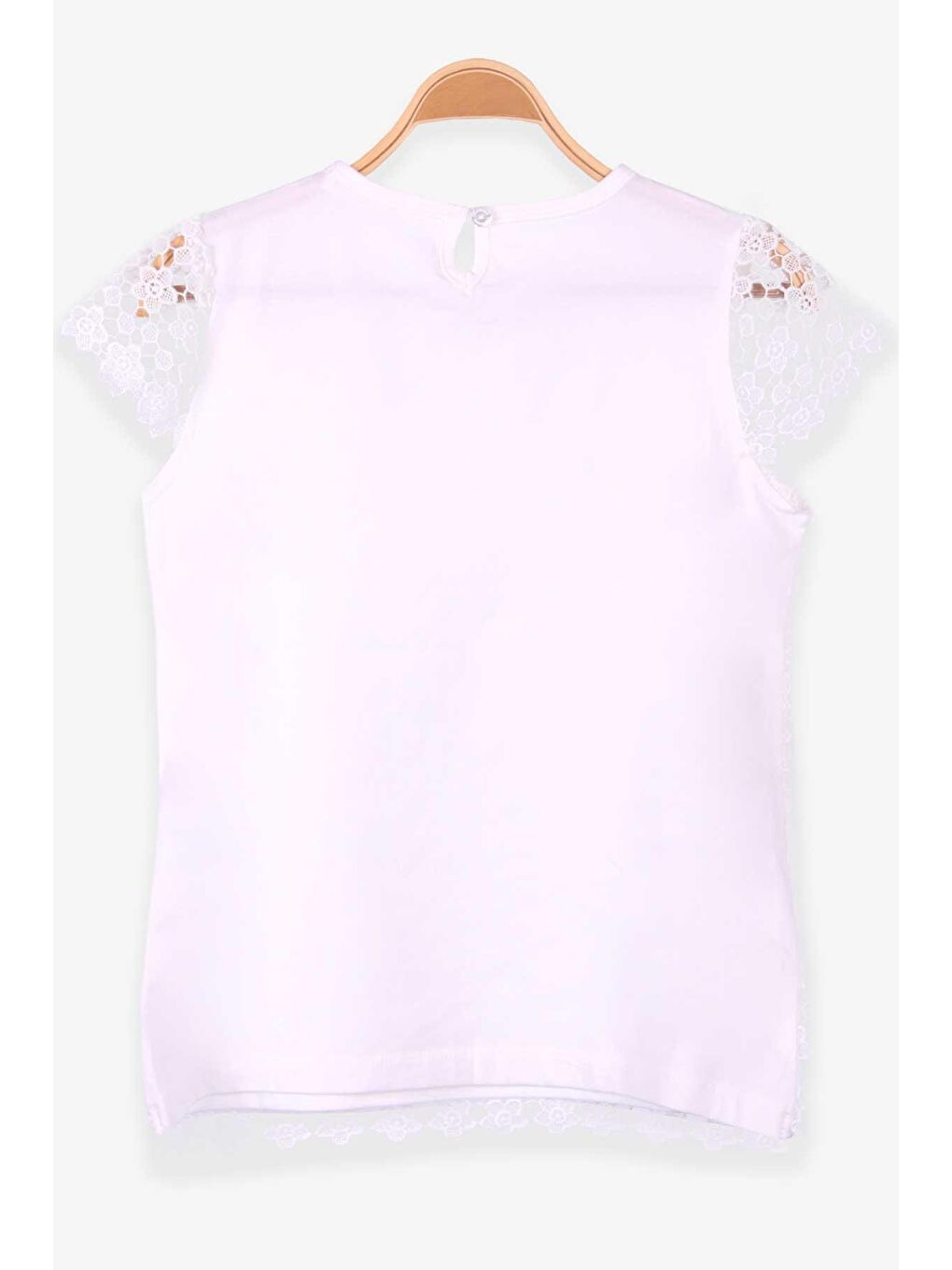 Kız Çocuk Tişört Çiçek Nakışlı Ekru (8-12 Yaş)-2