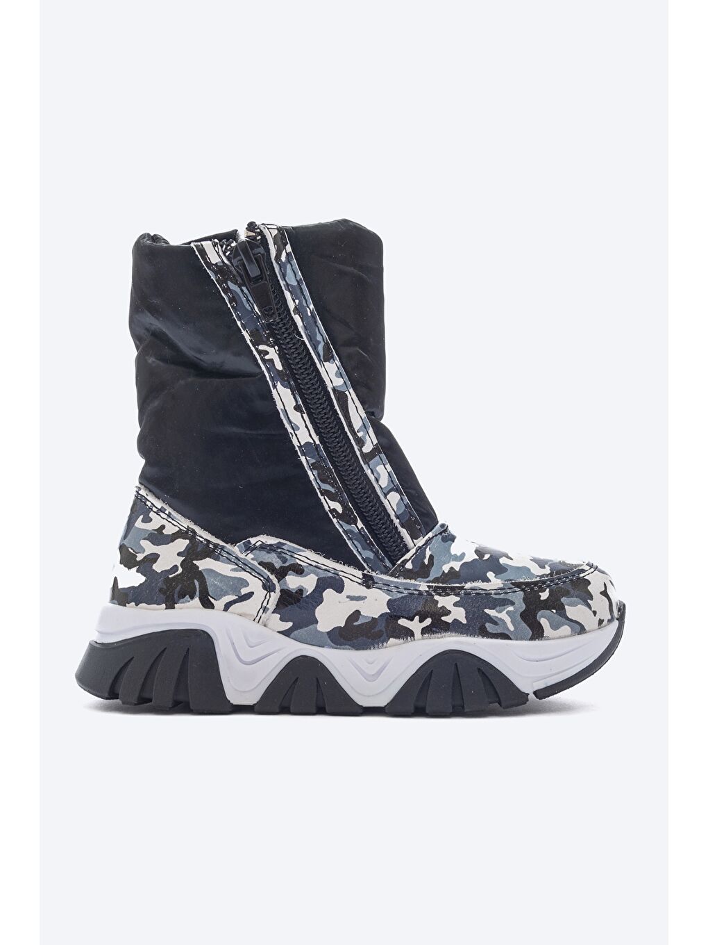 Erkek Çocuk Siyah Hakiki Deri Kürklü Anatomik Kar Botu-3